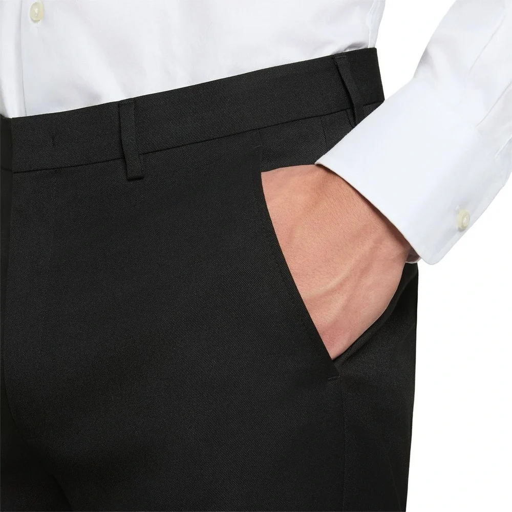 Calvin Klein Mens Slim Fit Dress Pants Black Stretch Flat Front 32x29 NEW